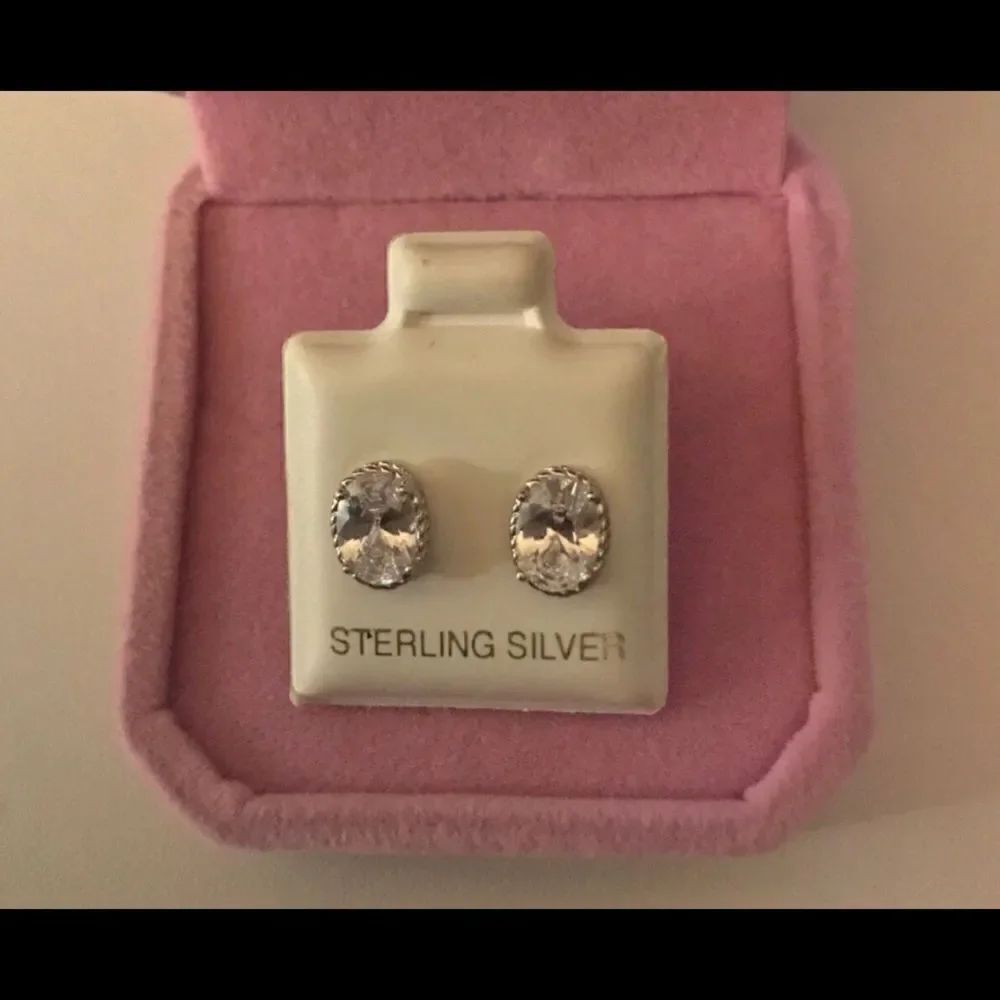 2.65 Ct. OvalโCut Rope Texture Frame Sim Diamond Stud Earrings~.925โSterling